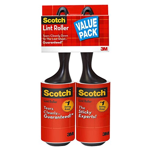 Scotch-Brite Everyday Clean Lint Roller, Lint Remover for Pet Hair, Dark Clothes, Furniture, and Dusty Surfaces, Picks Up Fur & Fluff in Your Home, Car, & Office, 2 Pack, 200 Adhesive Sheets Total