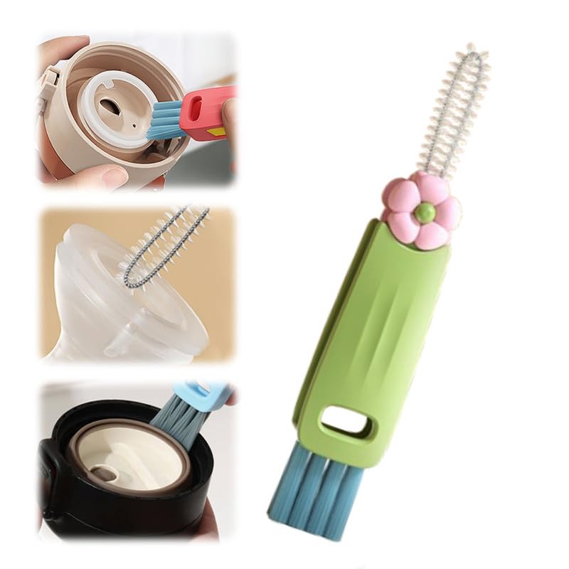 3 in 1 Multifunctional Cleaning Brush - Portable Cup Lid Cleaner with Crevice Brush for Tight Spaces & Baby Bottles (F) - color: F