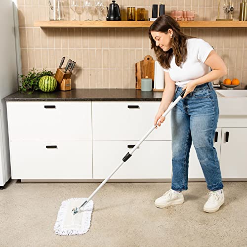Commercial Dust Mop – 30 Inch Floor Sweeper for Hardwood, Reusable Cotton Mop Head, Extendable Handle, Dry Mop for Floor Cleaning & Janitorial Supplies - size: 30x5 Inch (Pack of 1)