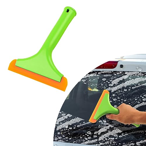 Ziciner Small Silicone Window Squeegee, Car Windshield Water Blade Squeegee, Multifunctional Auto Squeegee with 5.9 Inch Blade and Non-Slip Handle for Car Window, Mirror, Home Cleaning (Light Green) - color: Light Green-1pcs