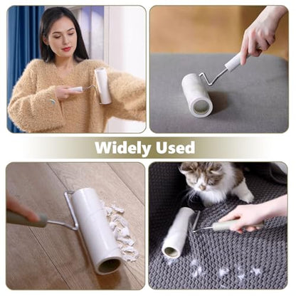 Extra Sticky Large Surface Lint Roller,6.3'' Giant Lint Roller for Pet Hair,5 Rolls 450 Sheets,Long Handle Lint Remover,Easily Remove Carpets, Clothes, Couch and Curtains Dust Cat and Dog Hair Removal - size: 1 Large Roller (Dust Cover) + 450 Sheets
