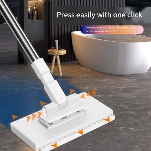 2026 Hands Free Flat Mops for Floor Cleaning with Reusable Cloths,Hands Free Multi Purpose Flat Mop,Lazy Cloth Changing Mini Mop Wet and Dry No-Touch Disposable for Hardwood, Tile, Marble (2SET) - color: 2set