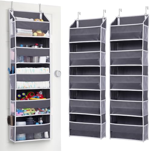 ULG 2 Pack 5-tier Over the Door Organizer Dark Gray - color: Dark Grey, size: 2 Pack-5 Tier