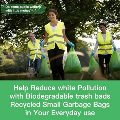 8-Gallon Trash Bags Biodegradable Unscented - Inwaysin Medium Size Garbage Bags 100 Count Bulk Strong Thick Recycling Rubbish Bag Wastebasket Liners for Kitchen Batchroom Outdoor Camping - style: 8Gal-Green-100