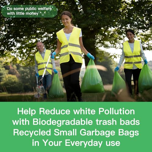 Recycle Trash-Bags 13-Gallon Tall Kitchen - Inwaysin 75 Count Unscented Biodegradable Garbage Bags Easy Tearing Compost Wastebasket Liners for Bathroom Bedroom Office, Clear Green - style: 13Gal-Green-75