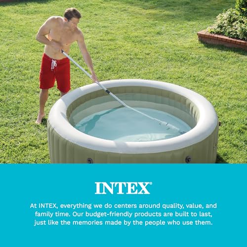 INTEX Rechargeable Handheld Pool Vacuum Cleaner with 94” Telescoping Pole, 2 Brush Heads, & Shaft Adapter for PureSpas & Pools