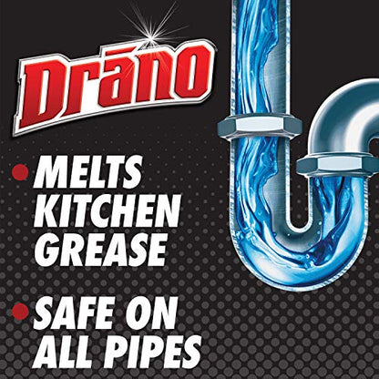 Drano Kitchen Granules Clog Remover, Commercial Line, 17.6 oz (Pack of 2) - size: 17.6 Oz (Pack of 2)