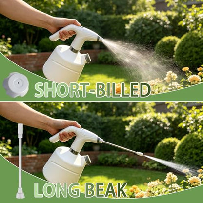 Electric Spray Bottle, 0.5 Gallon Battery Powered Plant Mister with Extended Wand, 2000mAh USB Rechargeable Automatic Garden Sprayer, Adjustable Spout Continuous Water Sprayer for Indoor Houseplants - size: 2L/0.5 Gallon
