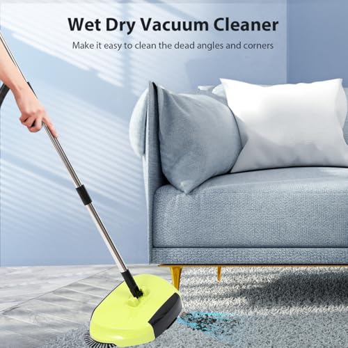 Manual Carpet Sweeper Mini Hand Push Sweeper 3 in 1 Household Cleaning Lazy Dustpan Trash 0¡ã Rotating Floor Cleaning Mop (Random Color)