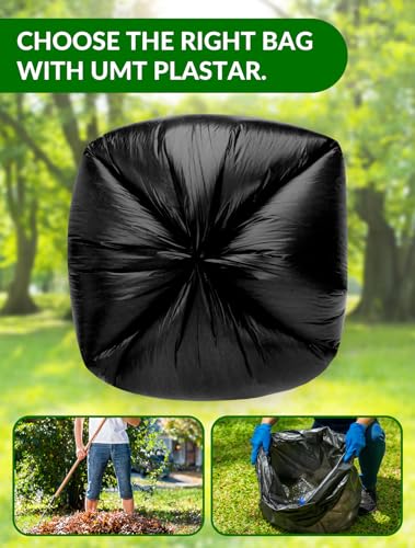 UMT Plastar 150 Count 40-45 Gallon Heavy Duty Black Trash Bags, 38x46 Inch Leak-Resistant Garbage Bags