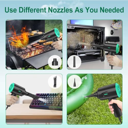 Meudeen Air Duster - Electric Air Blower - 5.74oz High Power Cleaning for Computer - PC - 2 Gear Compressed Air - color: Green