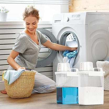 Laundry Detergent Dispenser-2 Pack, 61 oz Detergent Dispenser with 4 Removable Labels, Laundry Soap Dispenser for Laundry Room Organization and Storage, BPA Free & PET Plastic Clear - size: 1 Count (Pack of 1)