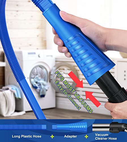 Sealegend 2 Pieces Dryer Vent Cleaner Kit, Dryer Lint Vacuum Attachment with Dryer Lint Remover Brush for Power Washer and Dryer Vent Vacuum Hose (Deep Blue) | Dryer Lint Remover Brush,Dryer Vent Vacuum Hose Cleaner Replacement Parts - color: Deep Blue