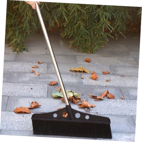 Wide Detachable Broom Handle for Outdoor Sweeping Versatile Stainless Steel Deck Scrub Brush for Concrete for Gardens and