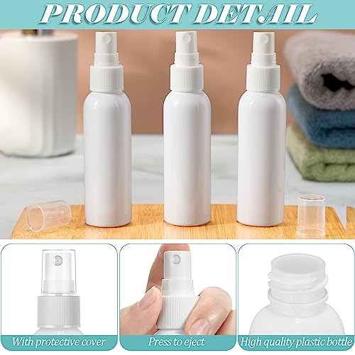 Tanlade 100 Pcs 2oz Small Spray Bottles Refillable Mini Spritzer Clear Empty Plastic Spritz Bottle Refillable Reusable Travel Size Mist Sprayer for Travel Cleaning Perfume Liquid(White) - color: White