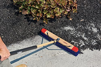 Harper 24 Inch Push Broom with Stiff Bristles, Premium Heavy Duty Outdoor Wet/Dry Rough-Surface, for Mulch, Gravel, Oil Dry, Dirt, Soil, with Long Wooden Handle - style: Premium Outdoor Wet/Dry Rough-Surface Push Broom
