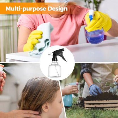 24 Pcs 8 oz Small Sprayers, Plastic Spray Bottles, Refillable Spray Bottle with Adjustable Nozzles, Leak-Proof Storage Bottles for Cleaning, Gardening, Hair Care