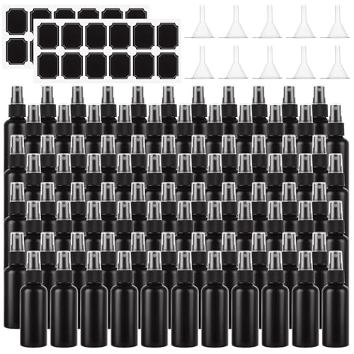 60 Pack 2 oz Black Spray Bottles, Small Fine Mist Plastic Spray Bottles with Caps, Refillable Mini Spray Bottles for Room Spray, Car Freshener, Essential Oils, Beauty, Hair, Cleaning - color: Black, size: 2 oz