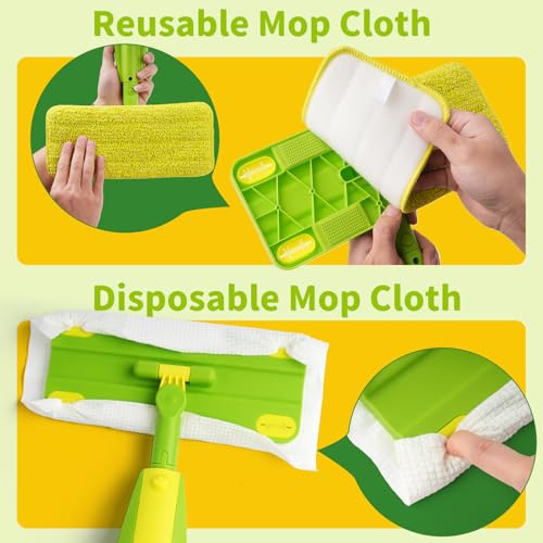 Kids Spray Mop, Fun & Functional Toddler Mop Cleaning Set,Real Working Mini Mop, Pretend Play Toy –Includes Spray Bottle,Washable Microfiber Pads, Montessori Kids Cleaning Toy Set -Green - size: Spray Mop, style: Green