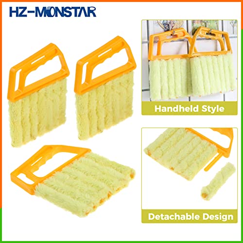 3Pcs Blind Cleaner Duster Tool, 7-Finger Dusting Tool for Window Venetian, Washable Mini Brush, Air Conditioner Handheld Mini Duster Brush for Wood Blinds Dust Dirt