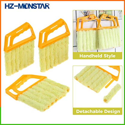 3Pcs Blind Cleaner Duster Tool, 7-Finger Dusting Tool for Window Venetian, Washable Mini Brush, Air Conditioner Handheld Mini Duster Brush for Wood Blinds Dust Dirt
