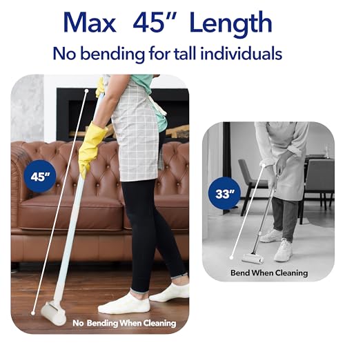 Large Lint Rollers for Carpet, 9.45'' Sticky Rollers for Floor with 360 Sheets, Extendable Long Handle Sticky Mop for Cleaning Couch, Curtains, Cars, Clothing, and Pet Hair - size: 360 Sheets Long Handle