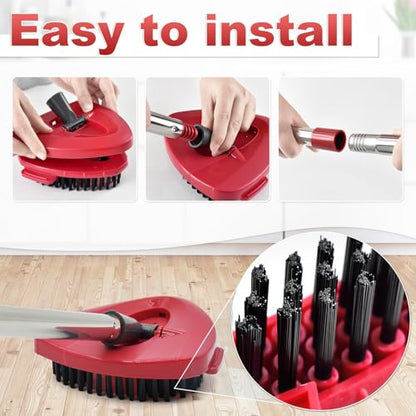 Mop Head Replacement, Base, Mop Handle for Ocedar EasyWring 1-Tank System, 2 Microfiber Mop Refills, Extendable Length 30-59" Mop Handle, Base and Scrubber for All Hard-surfaced Floor - color: White (1 Tank System)