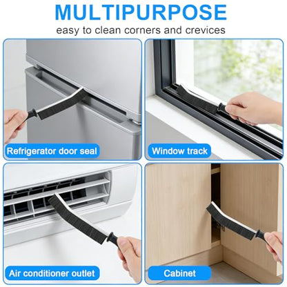 3 Pcs Crevice Cleaning Brush,Multifunctional Cleaning Brush Tool for Deep Cleaning Tight Spaces, Kitchen, Bathroom, Window Frames, Sinks, Vehicle, Faucets, Toilet,Pet Hair Removal