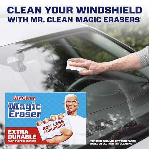 Mr. Clean Magic Eraser Sponge, All Purpose Cleaner, Cleaning Scrubber, Wall, Sneaker, Kitchen, Bathroom, Shower, Melamine Sponge, Pads, Extra Durable, 10ct