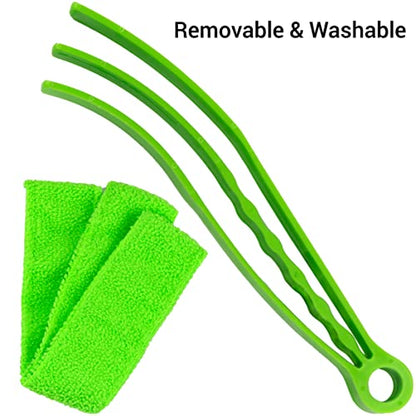 2 Pieces Microfiber Blind Duster Brushes with 6 Microfiber Sleeves Window Blind Cleaner Dust Collector Tools with Extra Microfiber Sleeves for Window Shutters Vent Air Conditioner