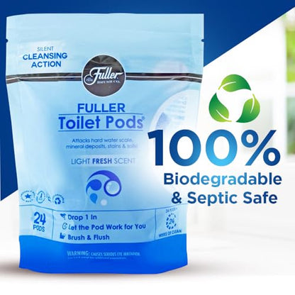 Fuller Brush Toilet Bowl Cleaner Pods - Water Soluble Tablet Cleansers, Cleans Descales & Refreshes Bathroom Toilets Removes Odors Soils & Stains Light Fresh Scent Ideal for Homes & Businesses 1-Pack