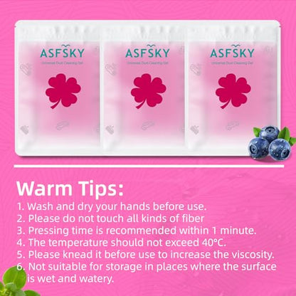ASFSKY Reusable Car Cleaning Gel with Strong Adhesion - Ideal for Car Interiors (Air Vents, Dashboards, Seat Gaps), Electronics (Keyboards, Laptops, Game Consoles), Home Appliances (3, Rose Red) - color: Rose red 3 pack