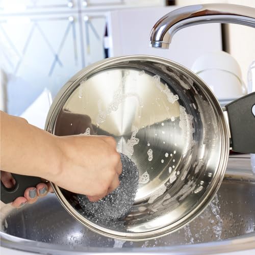 Pine-Sol Heavy-Duty Stainless Steel Scrubbers | Won’t Rust or Splinter | Scrub Sponges for Cast Iron, Oven Racks, Grills, 4 Pack - size: 4 Pack, style: Steel