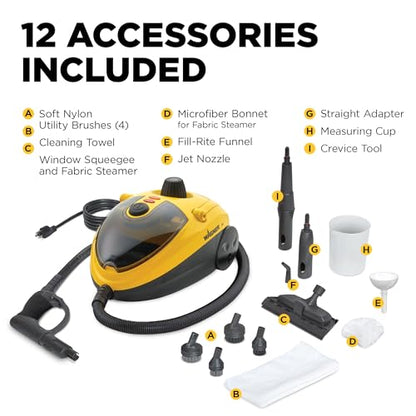 Wagner Spraytech 2494398 905e AutoRight Multi-Purpose Steam Cleaner, 12 Accessories Included, Power Steamer for cleaning, Color May Vary