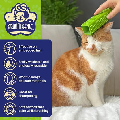 Magic Pet Hair Block Brush (Field Green) | Ultimate Dog & Cat Hair Remover for Sofa, Furniture, Carpet, Bedding, and Clothing | Reusable, Durable, and Easy to Use - color: Field Green