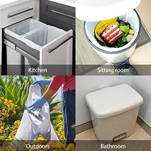 4 Gallon 140 Counts Strong Drawstring Trash Bags Garbage Bags by Teivio, Bathroom Trash Can Bin Liners, Small Plastic Bags for home office kitchen, White - style: 4Gal-White-140pcs-Drawstring