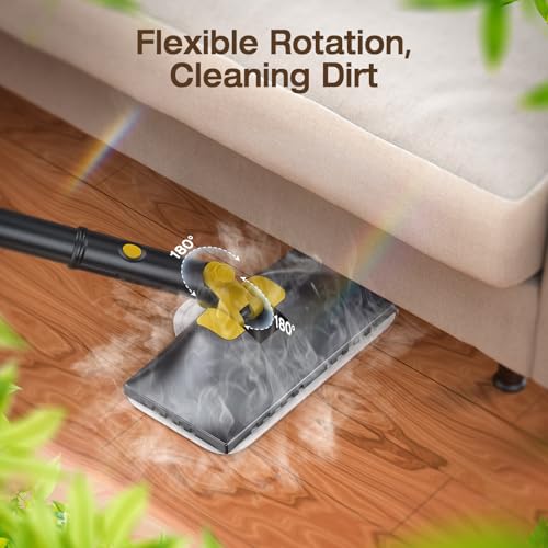 Steam Mop with Detachable Handheld Steam Cleaner, 10-in-1 Multi Accessories, Quick 10s Heat, 350ml and 2-Level Steamer for Cleaning Floor, Carpet, BBQ Grill, Tile, and Grout, Gray - color: Gray