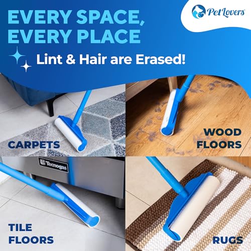 PetLovers Extra Sticky Floor Lint Roller 4 Pack of Refills Only - No Handles Included - 90 Sheets Per Refill 360 Sheets Total - size: 4 Pack Floor Roller Refills