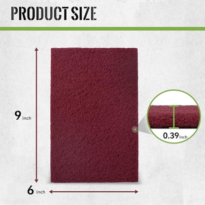 6" x 9" Maroon General Purpose Scuff Pads,10 Pack Abrasive Pads for Automotive Cleaning Surface Preparation,320 Grit,Scotch Abrasive Brite Pad - color: 320grit-Maroon