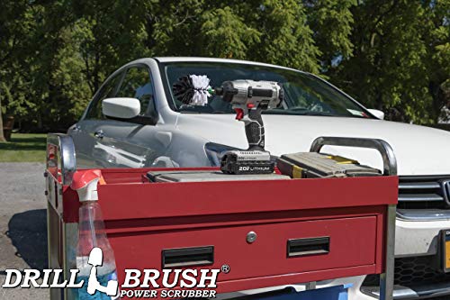 Truck Cleaning Accessories - Car Cleaning Supplies - Glass Cleaning Brush - Car Mats Dirt Lifter - Carpet Cleaning Tool - Upholstery Scrubbing Set - Windshield Shiner - Wheel Brush - Tire Cleaning Kit - color: White