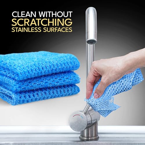 Non Scratch Dish Scrubbers for Cleaning Dishes (3PK) - Reusable Kitchen Sponge - Replace Dish Sponges for Washing Dishes - Best Household Scrubbing Pad & Alternative Dishwashing Scrub Pads Supplies - color: 3pk All Purpose