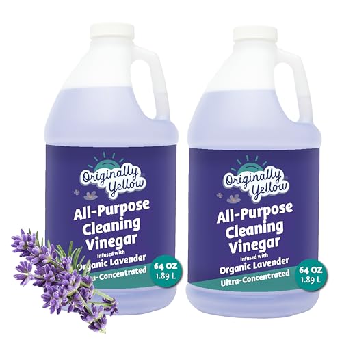 Originally Yellow Lavender White Vinegar For Cleaning Purpose | USA Made All Purpose Cleaner | Use as Glass, Kitchen & Floor Cleaner | Plant Derived Cleaning Vinegar 1 Gallon in 2 pack | 128 Oz - size: 64 Fl Oz (Pack of 2)