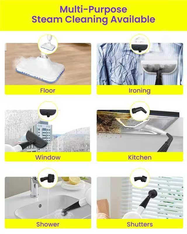 Steam Mop for Floor Cleaning, Effortless Ergonomic Design Floor Steamer for Hardwood and Tile, Adjustable Steam Modes, 1500W High Power, 16.4ft Cord, 400Ml XL Tank, 2 Washable Pad (1) (6)