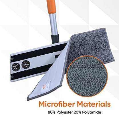 Superio Microfiber Dusting Pads, Refill for Miracle Mop Pad, Microfiber Mop Replacement Head with Velcro, 16 Inch Mop Refill for Flat, Spray Mop Set - Grey - size: Dusting Pad
