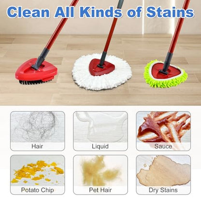 Mop Replace Heads for O Cedar Easywring 1 Tank Spin Mop Heads Replacement for Ocedar Mops Refill Sets Include 4 Pack Mopping Refills, 1 Pack Scrubber Brush & 1 Disc Base to Dry and Wet Floor Cleaning - size: for Ocedar 1 Tank