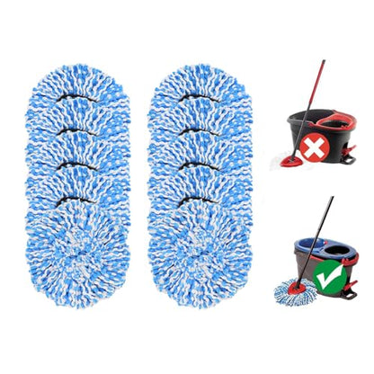10 Pack O-Cedar Spin Mop Head Replacements, 100% Microfiber, Compatible with RinseClean 2-Tank System, Machine Washable, Easy to Replace and Highly Absorbent for Floor Cleaning - size: 10 Count