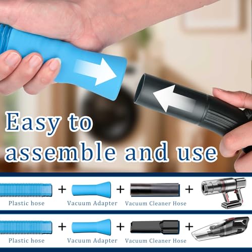 Dryer Vent Cleaner Kit - Compatible Universal Vacuum Attachment Hose with Most Vacuum Cleaner, Dryer Lint Cleaner Kit and Cleaning Brush Tools for Efficient Dryer Vent Hose Maintenance (Black)