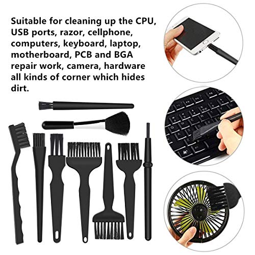 9 in 1 Anti Static Brushes Small Cleaning Kit Multi-Purpose Nylon Brush for Keyboard, PC Motherboards, Camera, Phone, Laptop, MacBook, Computer