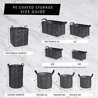 DII Laundry Storage Collection, PE Coated Collapsible Bin with Handles, Gray Lattice, Large Set, 10.5x17.5x10" - color: Gray Lattice, size: Large Set, 10.5x17.5x10"
