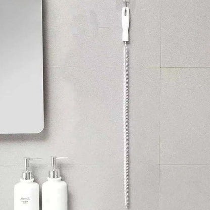 Drain Snake Cleaner Brush Flexible Pipe Clog Remover Tool for Sink Shower Bathtub Reusable Hair and Debris Cleaning Accessory (White) - color: White